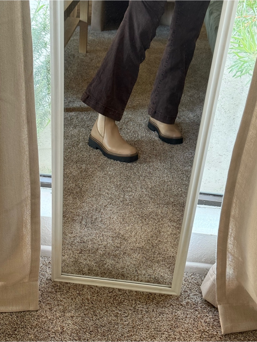 Sam Edelman Tan Chelsea Lug-Sole Ankle Boots
